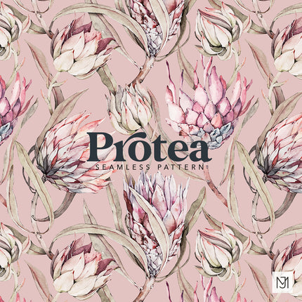 Tropical Protea Seamless Pattern - 048