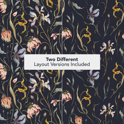Dry Flowers Seamless Pattern - 093