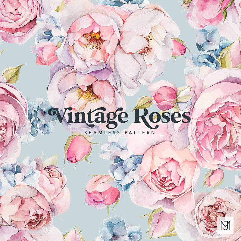 Vintage Roses Seamless Pattern - 041