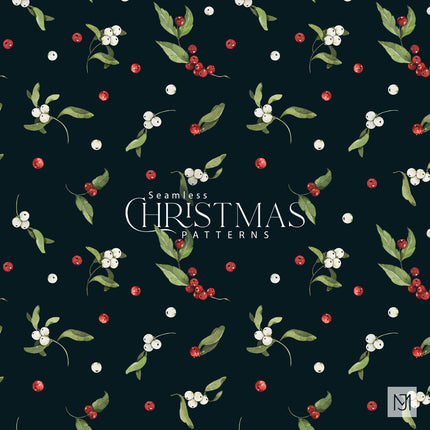 Christmas Winter Berries Seamless Pattern - 042