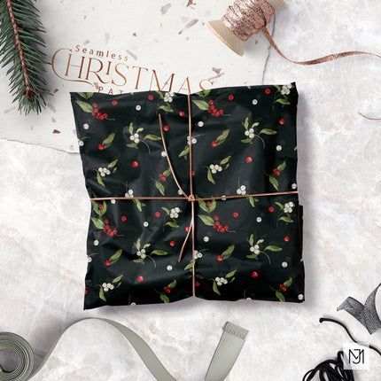 Christmas Winter Berries Seamless Pattern - 043