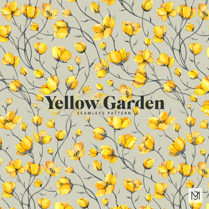 Yellow Garden Seamless Pattern - 069