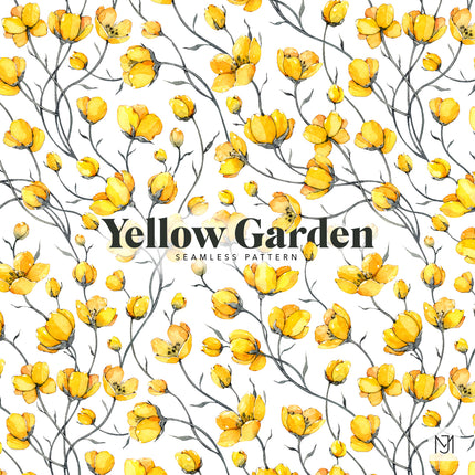Yellow Garden Seamless Pattern - 069