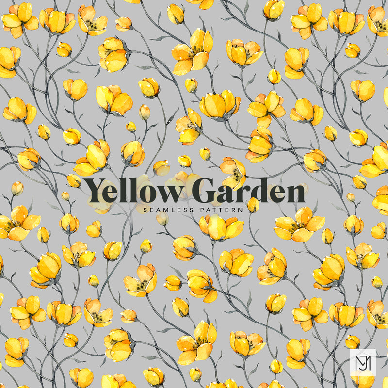 Yellow Garden Seamless Pattern - 069