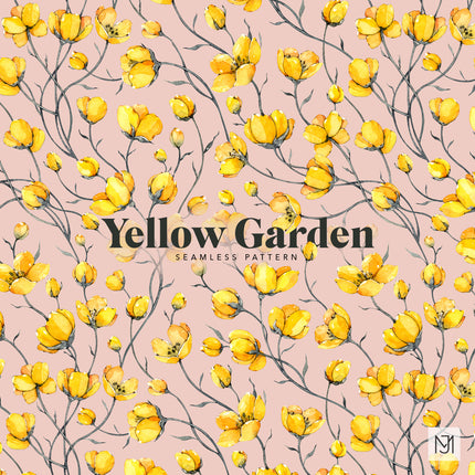 Yellow Garden Seamless Pattern - 069
