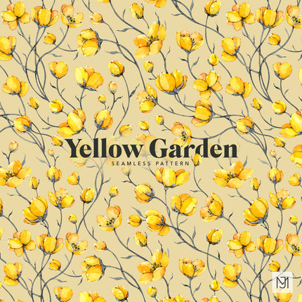 Yellow Garden Seamless Pattern - 069