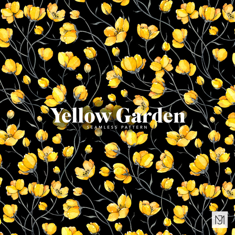 Yellow Garden Seamless Pattern - 069